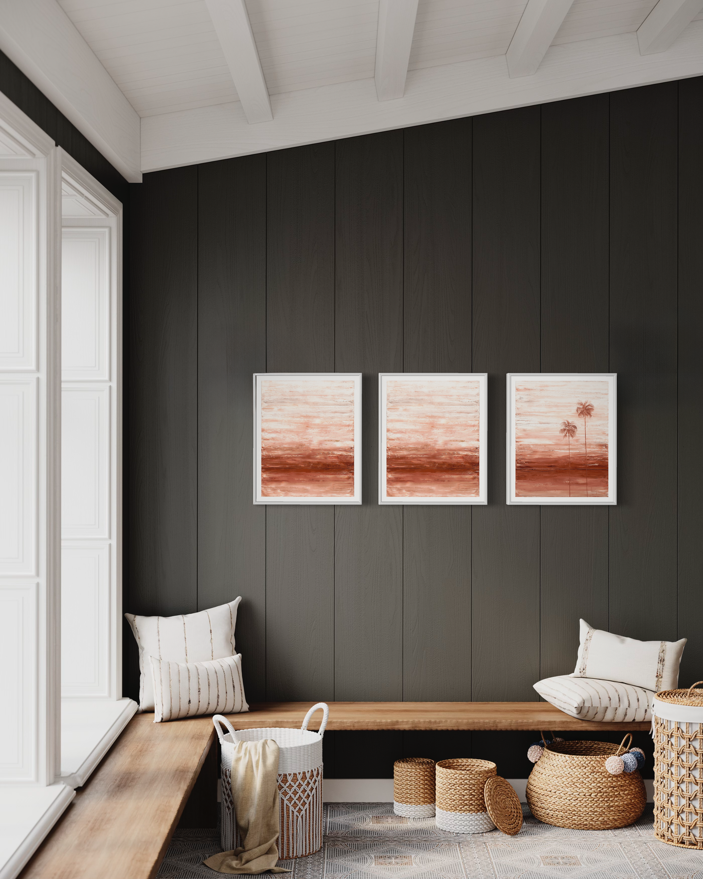 Afterglow Triptych- Original Oil Paintings