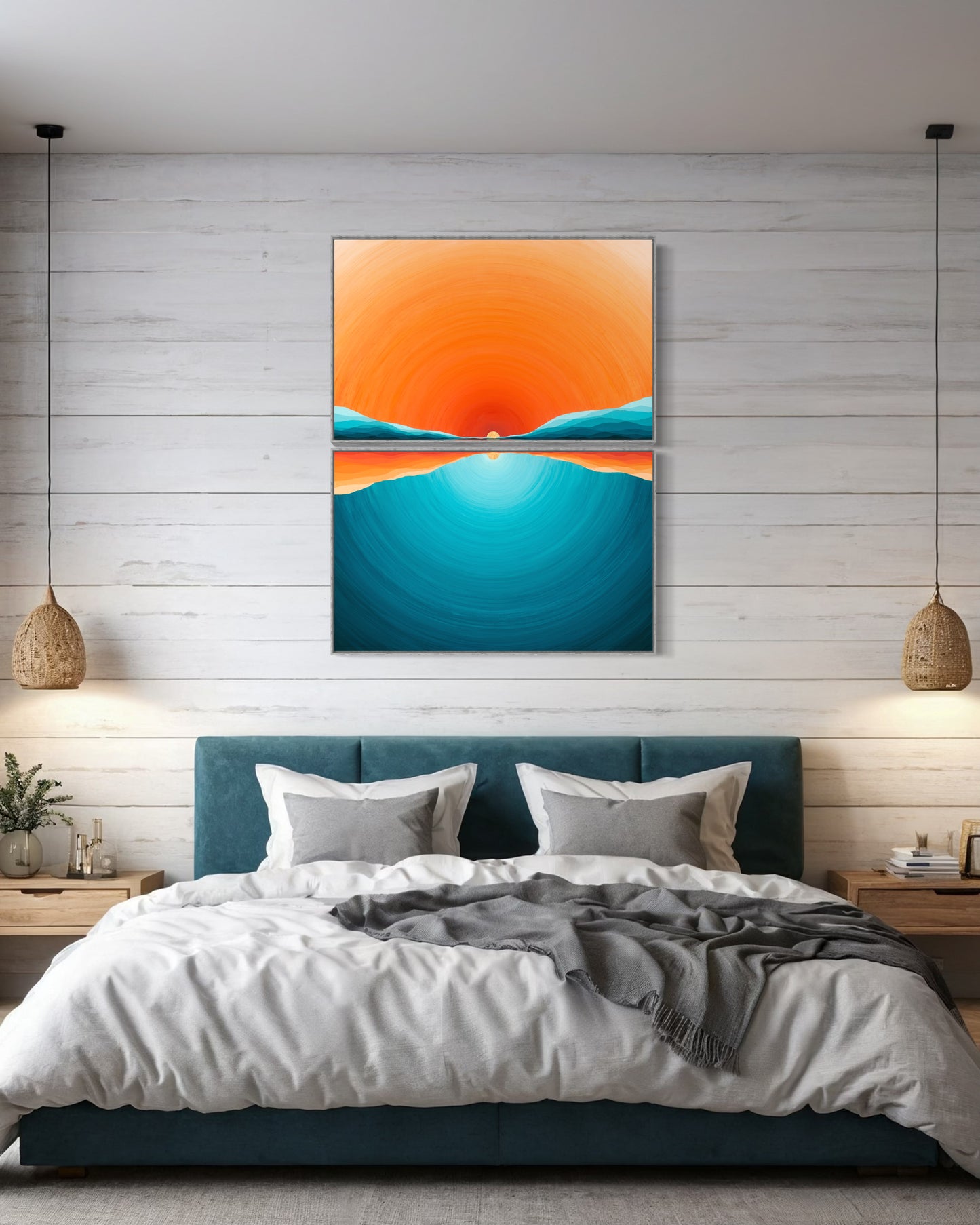 "Fission & Fission Diptych" - Original Oil Painting, 48x60 inches