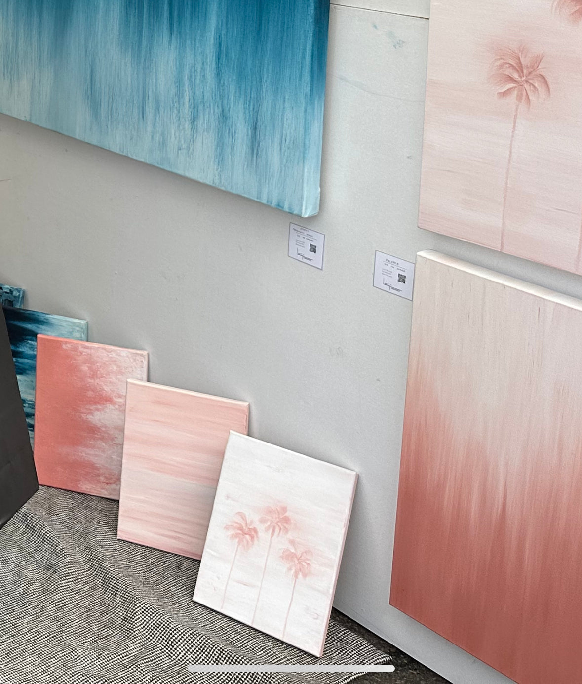 Hazy Pink Palms #1 - Original Oil Painting on Canvas 9x12 inches