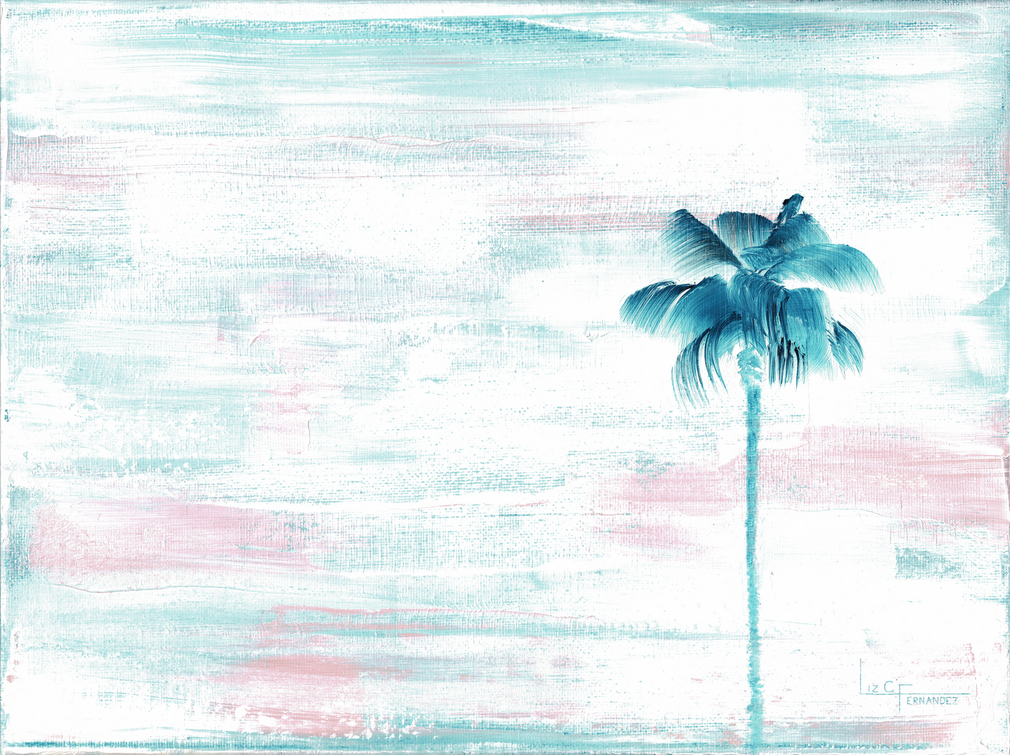 Miami Electric Palm - Original Oil Painting on Canvas 9x12 inches