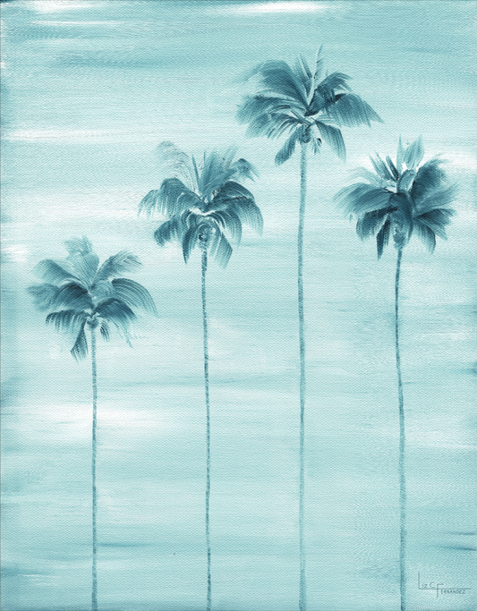 Peaceful Palms - Original Oil Painting on Canvas 11x14 inches