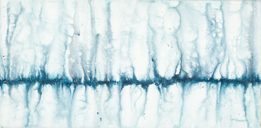 Frequency #5 - Original Oil & Watercolor Painting on Canvas 15x35 inches